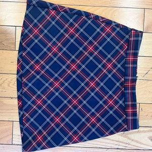 Schoolgirl plaid skirt red and blue